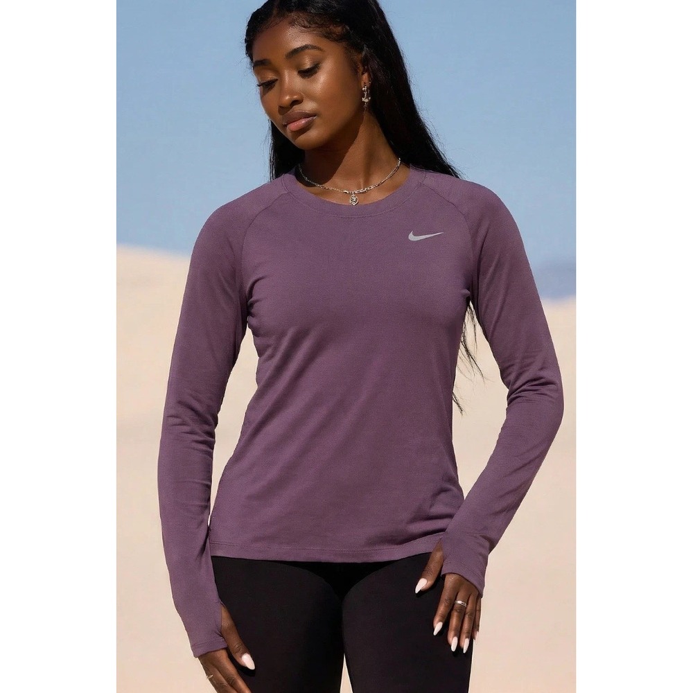 Nike Dri‑Fit Women's Purple Long Sleeve Running Training Shirt Size Small
